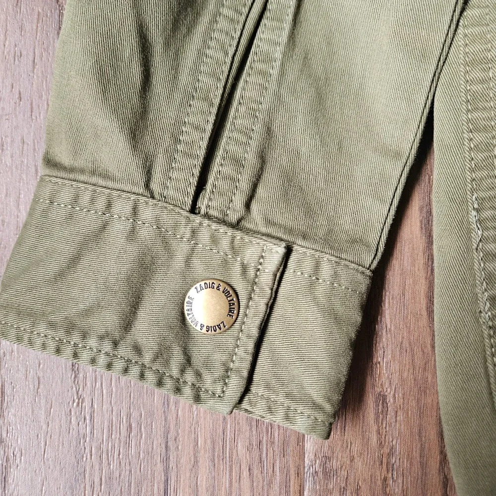Zadig & Voltaire Military Coat Kids 8 Army Green NEW Embroidered Utility Jacket